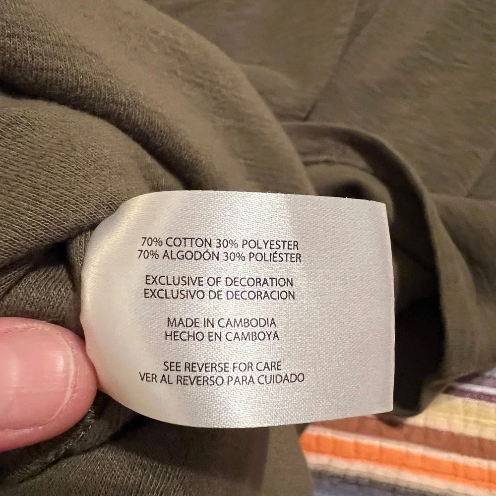 Banana Republic Men Olive Green Long Sleeve Crew Neck T-Shirt Size L